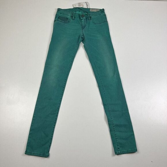 NWT Grupee Womens Super Slim Skinny Diesel Jeans Green Sz 27 - Picture 1 of 10